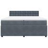 vidaXL Cama box spring con colch&oacute;n terciopelo gris oscuro 200x200 cm