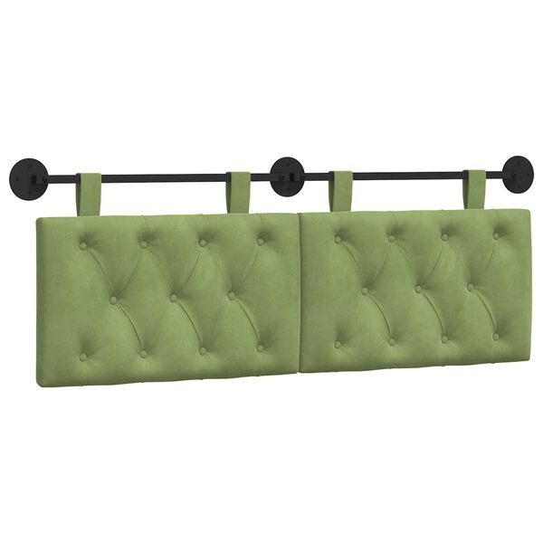 vidaXL Cabecera Colgante Verde claro 130 x 55 x 7 cm Terciopelo