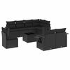 vidaXL Set de sof&aacute;s de jard&iacute;n 8 piezas y cojines rat&aacute;n sint&eacute;tico negro
