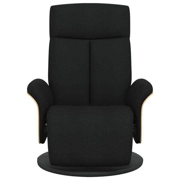 vidaXL Sill&oacute;n reclinable con reposapi&eacute;s tela negra