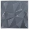vidaXL Paneles de pared 12 pcs Origami Gris 50 x 50 cm Espuma XPS