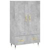 vidaXL Aparador alto madera de ingenier&iacute;a gris hormig&oacute;n 69,5x31x115 cm