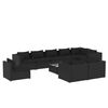 vidaXL Set de muebles de jard&iacute;n 10 pzs y cojines rat&aacute;n sint&eacute;tico negro