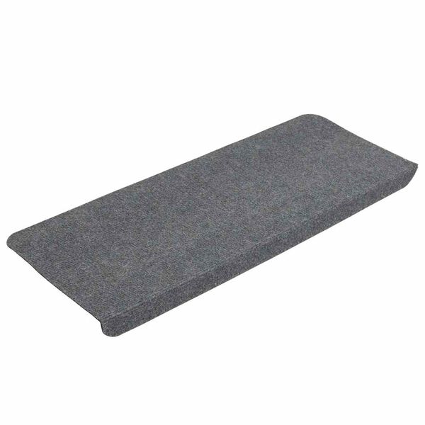 vidaXL Alfombrilla autoadhesiva de escalera 15 uds gris 65x24,5x3,5 cm