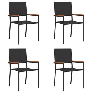 vidaXL Sillas apilables de jard&iacute;n 4 uds. Negro y Marr&oacute;n