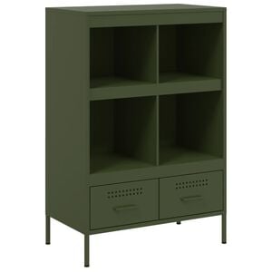 vidaXL Aparador acero verde oliva 68x39x101,5 cm