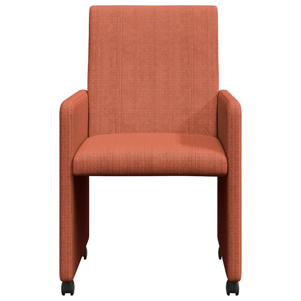 vidaXL Sillas de Comedor con Ruedas 2 pcs Rojo naranja 57 x 66 x 94 cm