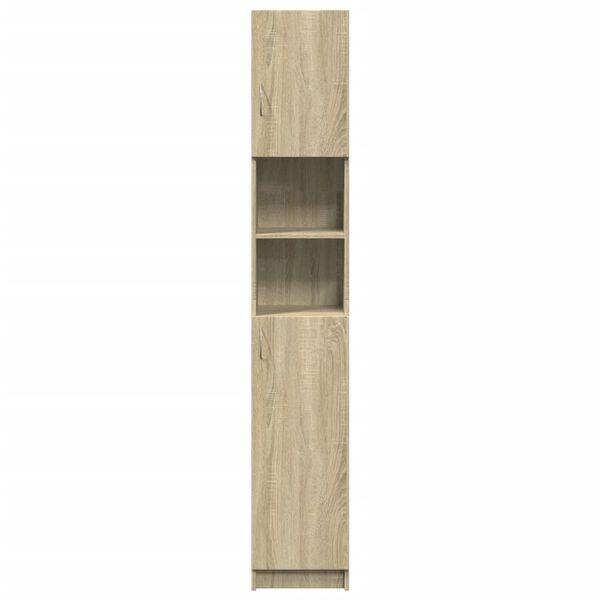 vidaXL Armario ba&ntilde;o madera de ingenier&iacute;a color roble 32x25,5x190 cm