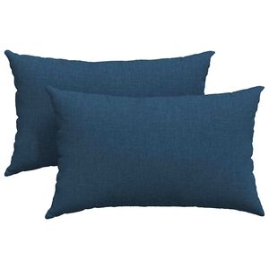 vidaXL Cojines de sof&aacute; 2 uds. tela Azul 50 x 30 cm