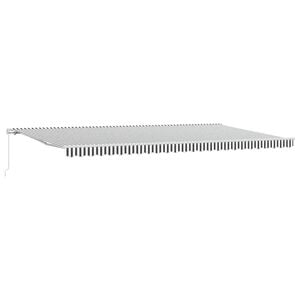 vidaXL Toldo retr&aacute;ctil manual gris antracita y blanco 600x300 cm