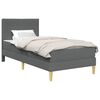 vidaXL Estructura de cama con colch&oacute;n Gris oscuro 90 x 190 cm tela