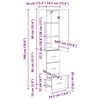 vidaXL Alacena Roble artesanal 34,5 x 34 x 180 cm Madera contrachapada