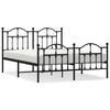 vidaXL Estructura cama sin colch&oacute;n con estribo metal negro 150x200 cm