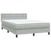 vidaXL Cama box spring con colch&oacute;n y LED terciopelo gris claro 160x210 cm