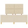 vidaXL Estructura de cama con cabecera Crema 160 x 200 cm tela