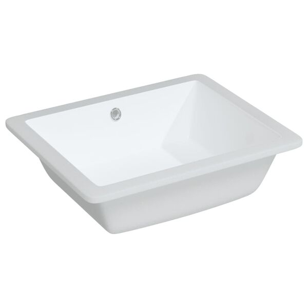 vidaXL Lavabo de ba&ntilde;o rectangular cer&aacute;mica blanco 50x40,5x18,5 cm