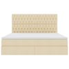 vidaXL Cama con almacenamiento y colch&oacute;n Crema 180 x 200 cm Poli&eacute;ster