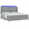 vidaXL Cama tipo Box Spring con colch&oacute;n Gris Claro 200 x 200 cm tela