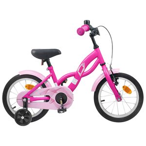 vidaXL Bicicleta Infantil 12 Pulgadas para 2-4 a&ntilde;os Rosa Oscuro