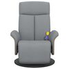 vidaXL Sill&oacute;n reclinable de masaje con reposapi&eacute;s tela gris claro