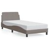 vidaXL Estructura de cama con cabecero Dover tela taupe 90x200cm