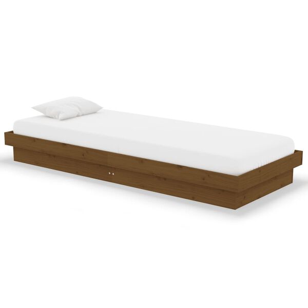 vidaXL Estructura de cama individual sin colchón madera marrón miel