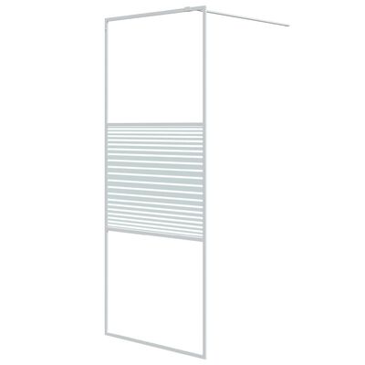 vidaXL Mampara de ducha vidrio ESG transparente blanco 80x195 cm