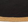 vidaXL Alfombra trenzada yute y algod&oacute;n redonda negra y natural 150 cm
