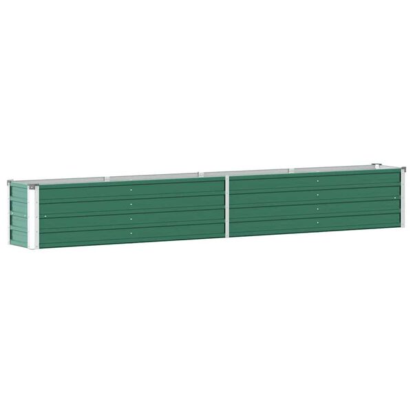 vidaXL Arriate de jard&iacute;n de acero galvanizado verde 320x40x45 cm