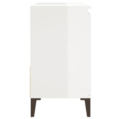vidaXL Armario de baño madera contrachapada blanco brillo 65x33x60 cm