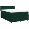 vidaXL Cama box spring con colch&oacute;n terciopelo verde oscuro 140x190 cm
