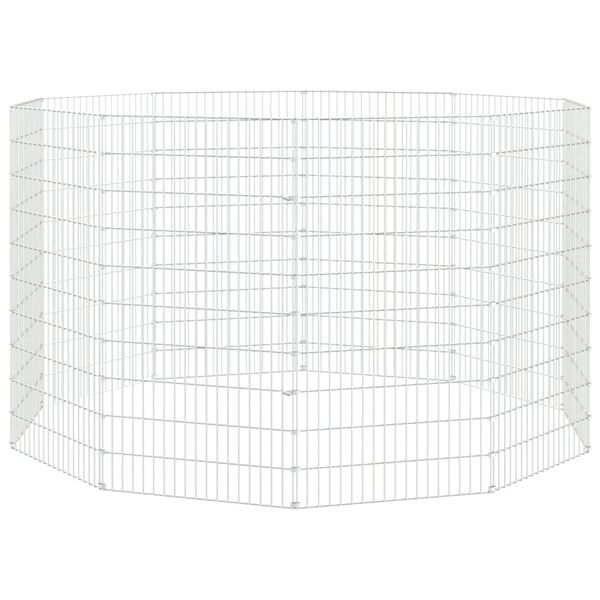 vidaXL Recinto animales corral 10 paneles hierro galvanizado 54x100 cm