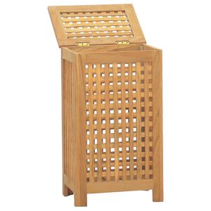vidaXL Cesto de la ropa sucia madera maciza de teca 35x25x60 cm