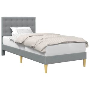 vidaXL Estructura de cama con cabecera Gris Claro 80 x 200 cm Tela