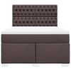 vidaXL Cama box spring con colch&oacute;n tela marr&oacute;n oscuro 140x200 cm
