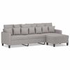 vidaXL Sof&aacute; de 3 plazas con taburete de tela gris claro 210 cm