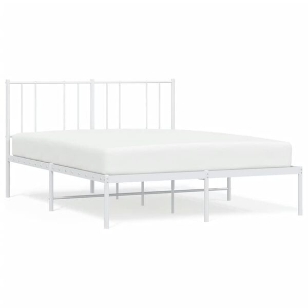 vidaXL Estructura cama sin colchón con cabecero metal blanco 140x190cm