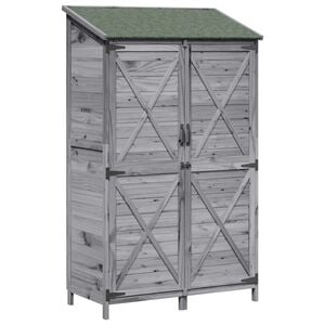 vidaXL Cobertizo de Jard&iacute;n Gris 106 x 56 x 176,5 cm