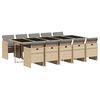 vidaXL Set comedor de jard&iacute;n 11 pzas con cojines rat&aacute;n sint&eacute;tico beige