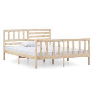 vidaXL Estructura de cama doble peque&ntilde;a de madera maciza 120x190 cm