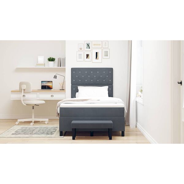 vidaXL Cama tipo Box Spring Gris oscuro 120 x 190 cm Terciopelo