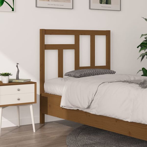 vidaXL Cabecero de cama madera maciza pino marrón miel 95,5x4x100 cm