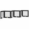 vidaXL Puerta para perros plegable con soportes 6 pcs Roble Negro