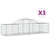 vidaXL Cestas de gaviones 3 uds forma de arco hierro 200x50x40/60 cm