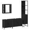 vidaXL Juego de muebles de ba&ntilde;o 4 pcs Negro Madera contrachapada