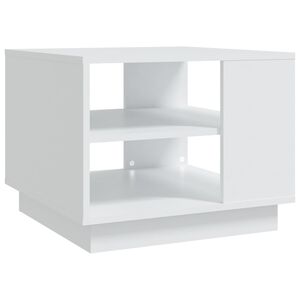 vidaXL Mesa de centro madera de ingenier&iacute;a blanca 55x55x43 cm