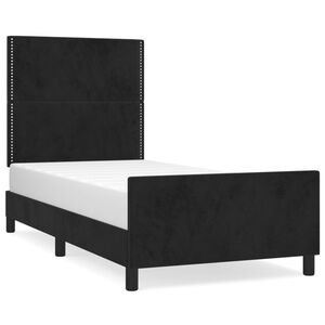 vidaXL Estructura de cama sin colch&oacute;n terciopelo negro 100x200 cm