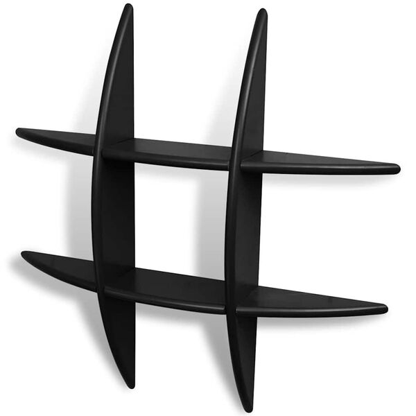 vidaXL Estanter&iacute;as de pared 2 unidades negro