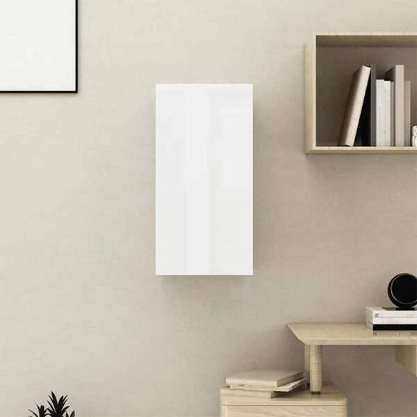 vidaXL Mueble de TV madera contrachapada blanco brillante 30,5x30x60cm