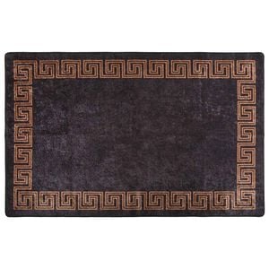 vidaXL Alfombra lavable negro y dorado 80x150 cm